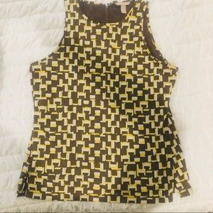 Banana Republic Sleeveless Tunic Tan Yellow White